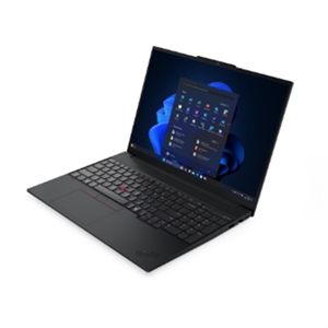 Black Lenovo ThinkPad laptop on white background